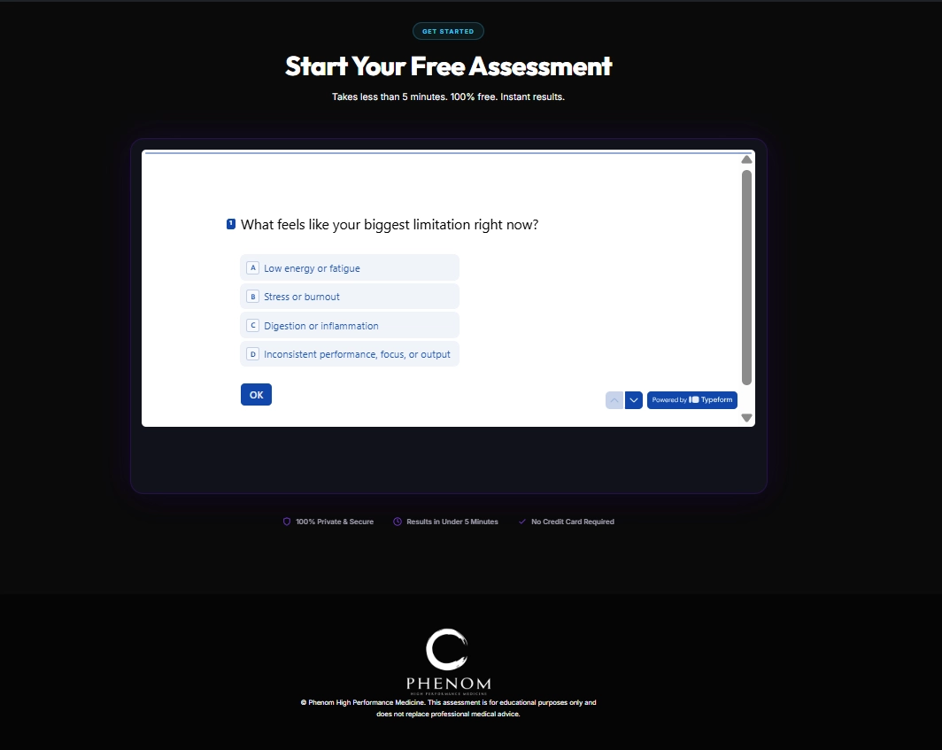 Phenom 16-question Typeform assessment