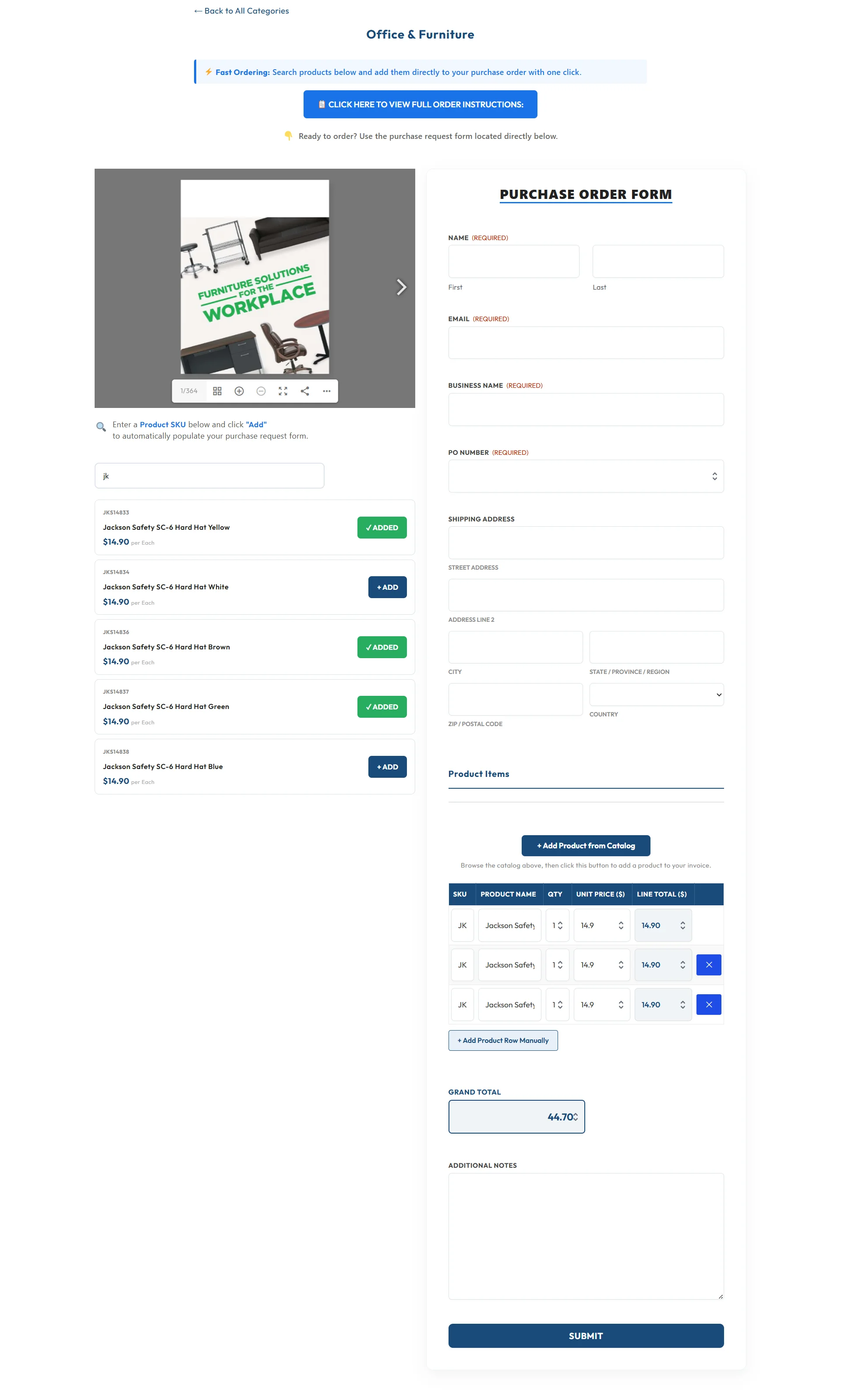 Savvy Business Inc wholesale order form